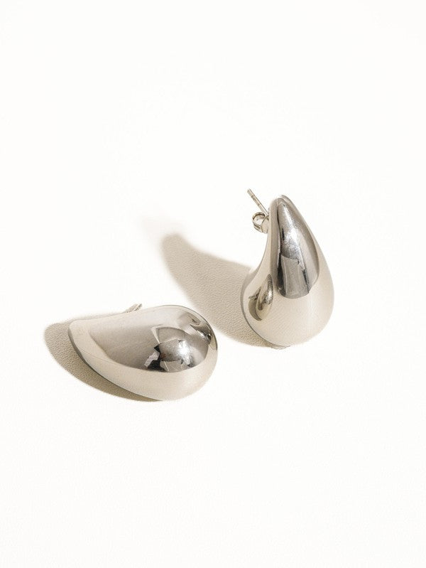 Large Huggie Droplet Earring