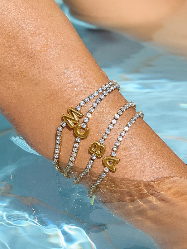 Rhinestone Letter Bracelet