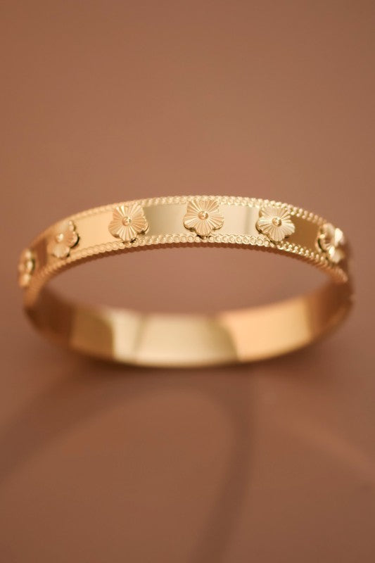 Gold Flower Bangle