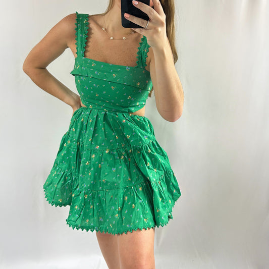 Green Floral Mini Dress