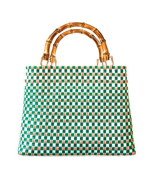 Handcrafted Tote (GRN/PNK)