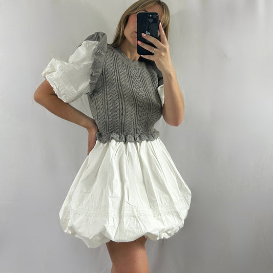 Knit Sweater Bubble Mini Dress