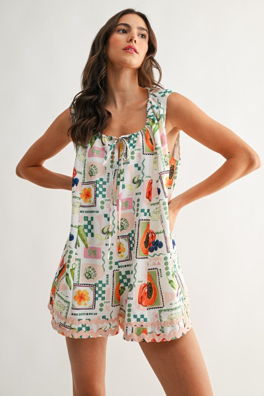 Citrus Print Romper