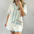 Embroidered Linen Romper