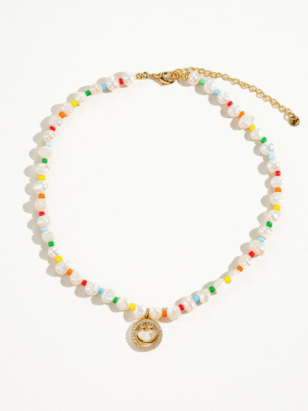 Colorful Happy Face Choker