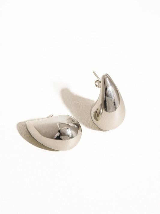 Large Huggie Droplet Earring