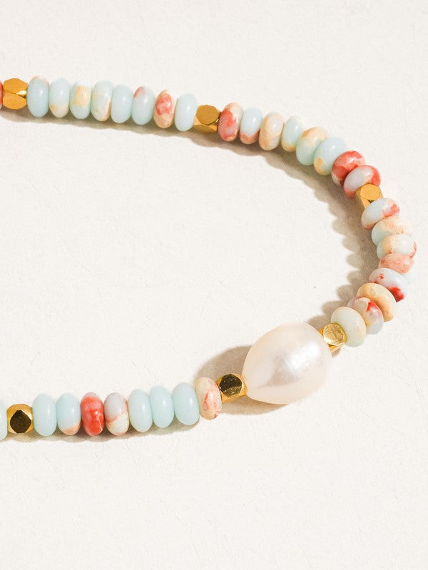 Boho Beaded Pearl Necklace