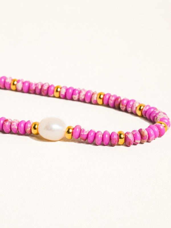 Boho Beaded Pearl Necklace