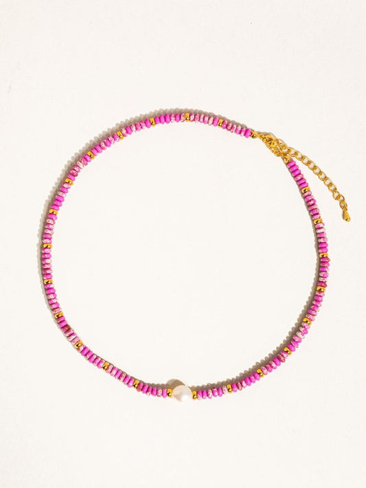 Boho Beaded Pearl Necklace