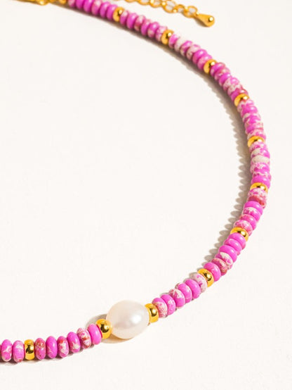 Boho Beaded Pearl Necklace