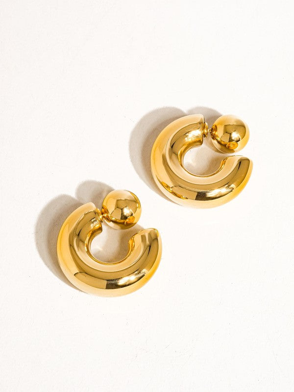 Ball C Hoop Earring