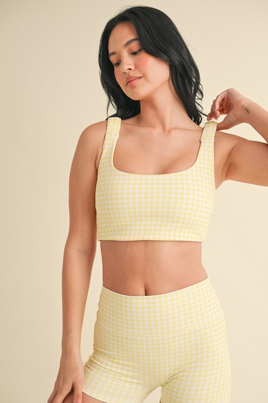 Lemon Gingham Top & Bottom Set