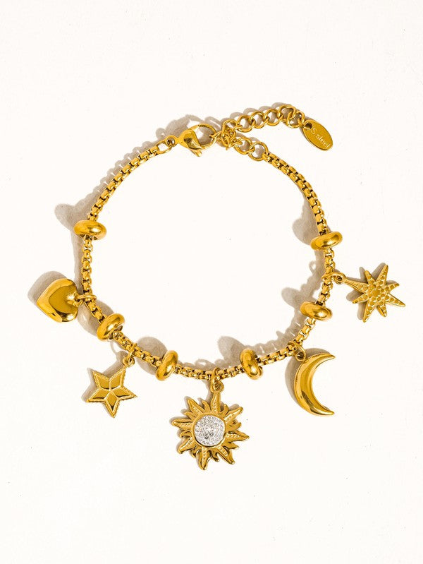 Star And Moon Charm Bracelet