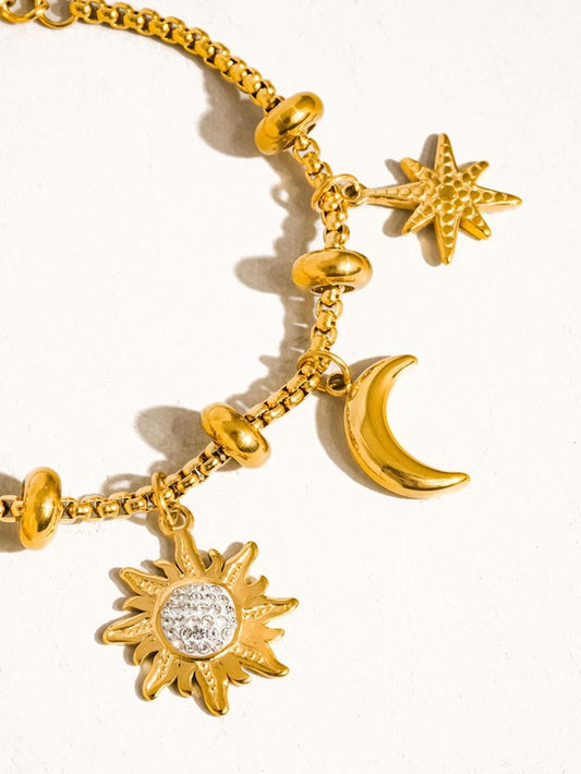 Star And Moon Charm Bracelet