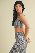 Black Gingham Top & Bottom Set
