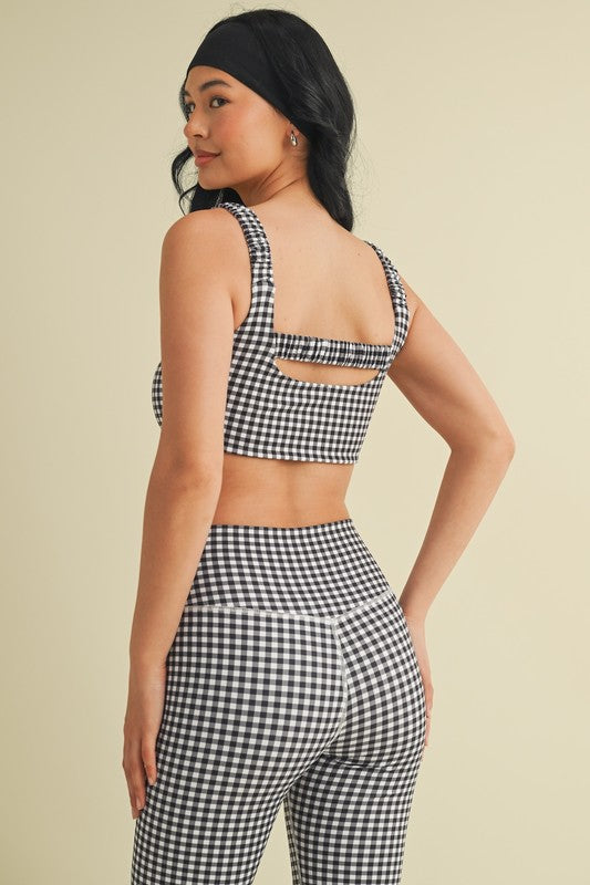 Black Gingham Top & Bottom Set