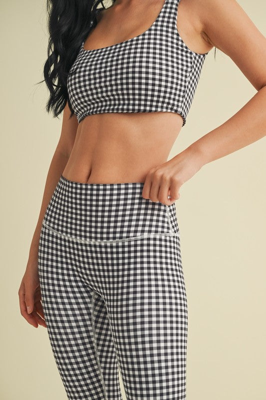 Black Gingham Top & Bottom Set