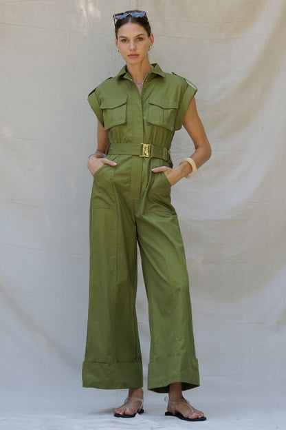 Olive Wide-leg Jumpsuit