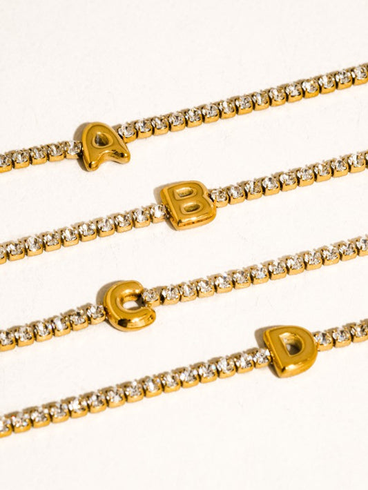 Rhinestone Letter Bracelet