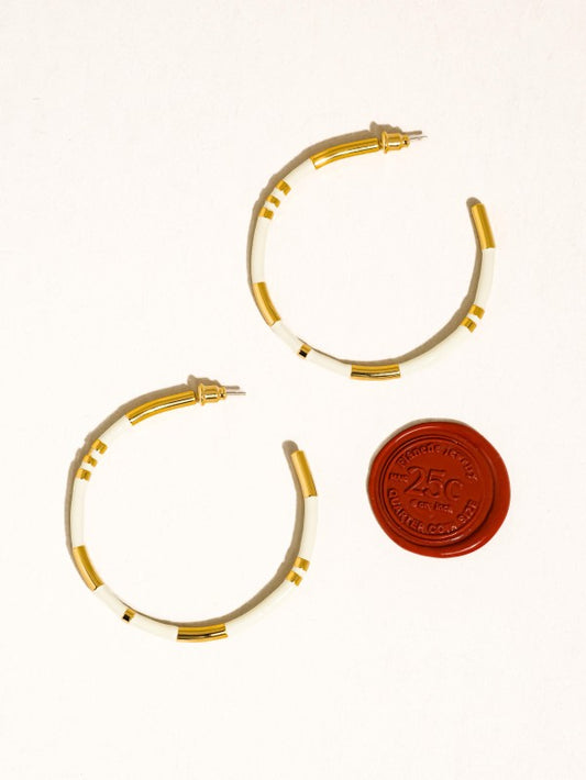 Large Enamel C-hoop Earring