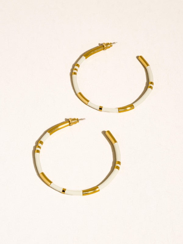 Large Enamel C-hoop Earring