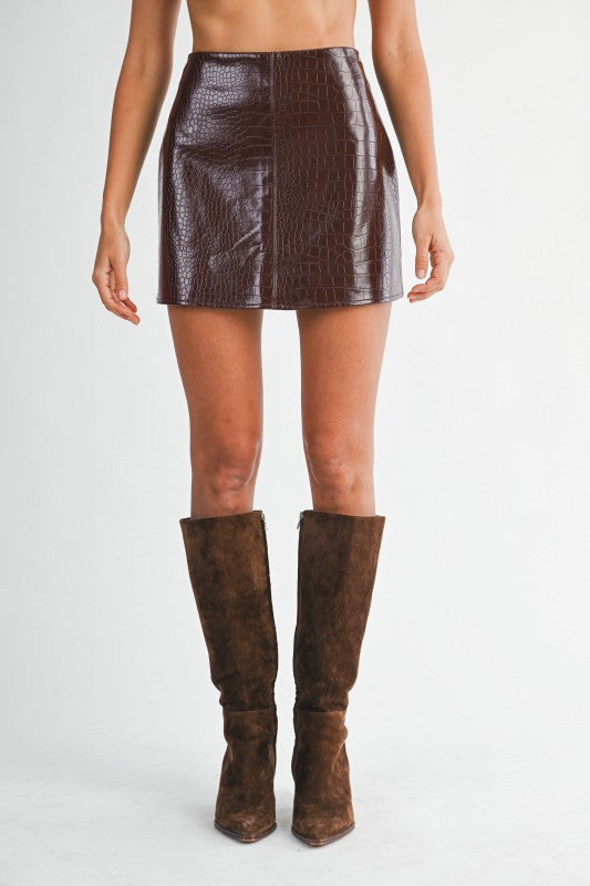 Faux Leather Mini Skirt