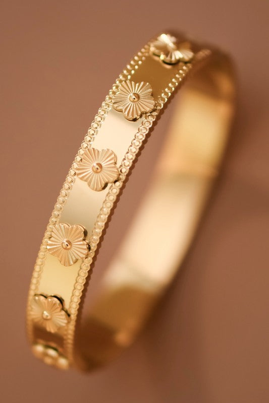 Gold Flower Bangle