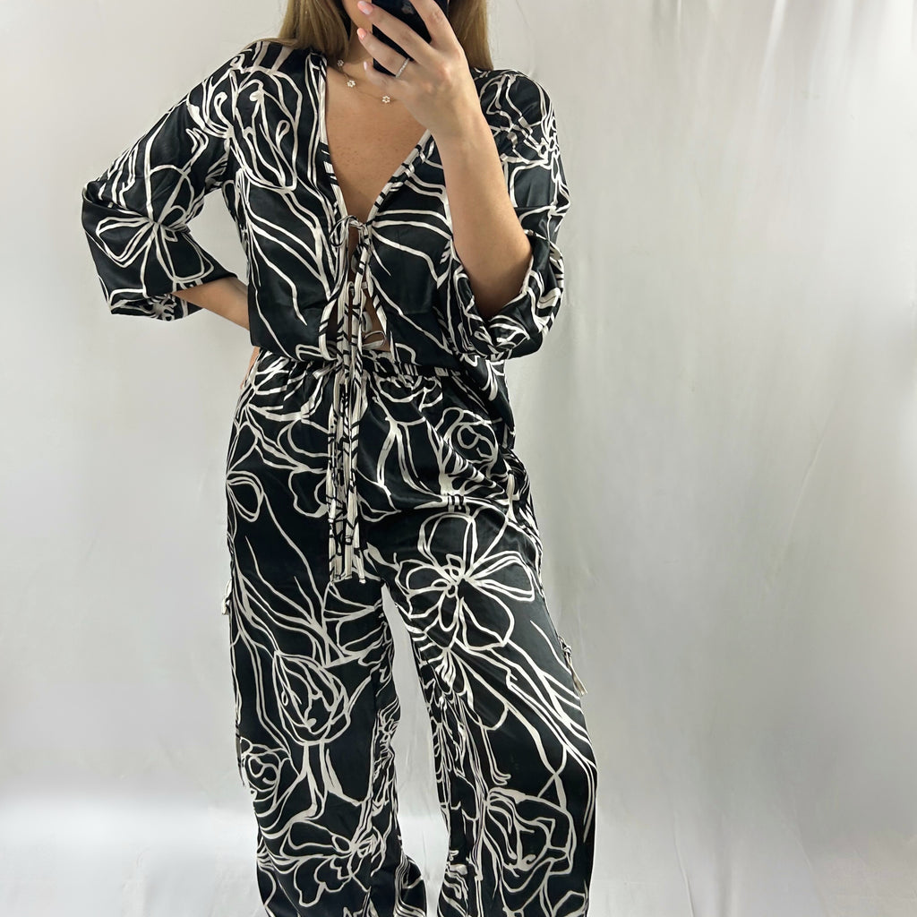 Front Tie Top and Pant Set